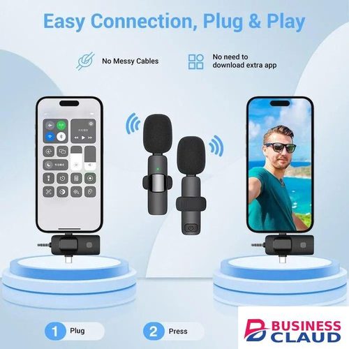 Lavalier Wireless Mic K15 for Reels, Vlogs, Live Streams – Dual Clip-On