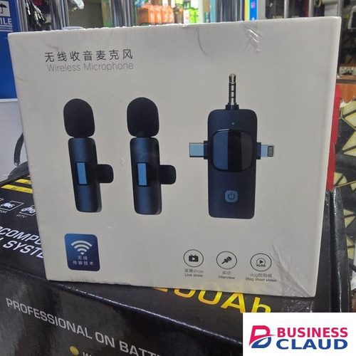 Hot Selling 3 in 1 Wireless Lavalier Microphone – Double Mic Lavalier – Clip-On Mic with Crystal Clear Sound