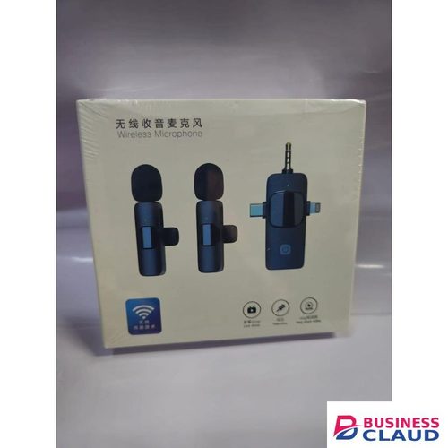 3 In 1 Wireless Lavalier Microphone – Double Mic Lavalier – Professional Dual Mic System For Video Recording