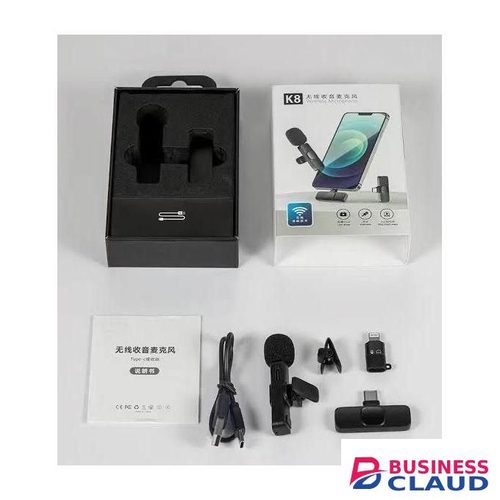 K8 Clip-on Wireless Lavalier Microphone for Android with Omnidirectional Sound