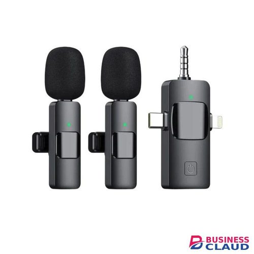 3-in-1 Wireless Lavalier Kit – Dual Clip Mic for Phone & Camera