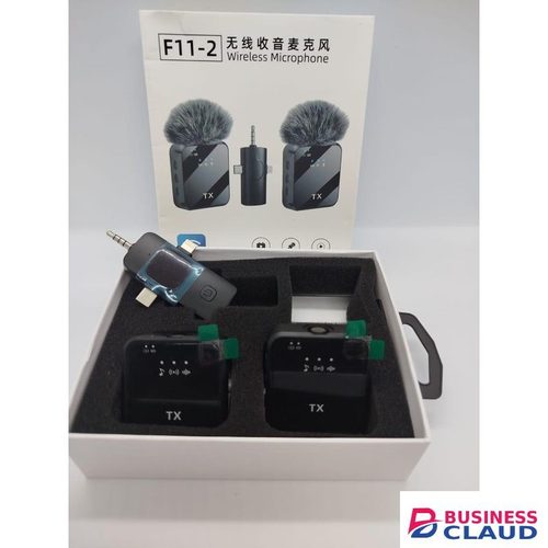 F11 2 ClipOn Wireless Lavalier Mic Portable Audio Mic for Interviews & Vlogging
