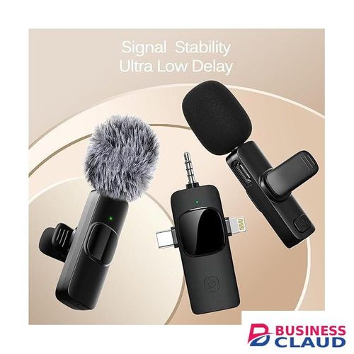 Wireless Lavalier Lapel Microphone for iPhone, iPad, mini Video Recording Mic for Interview Video Podcast Vlog YouTube & Livestream, Noise Reduction, Plug & Play (3-in-1 Port)