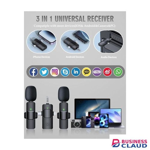 Noise-Cancelling Wireless Lavalier Mic – 3 In 1 Mini Microphone For YouTube And Reels