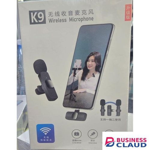 K9 Lavalier Mic with Dual Wireless Microphones for Interviews