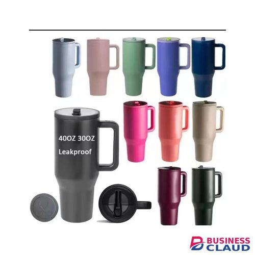 Vacuum Insulated Car Mug For Double Wall Thermal Iced Travel Cup and Tumbler Straw Lid Stainless Steel