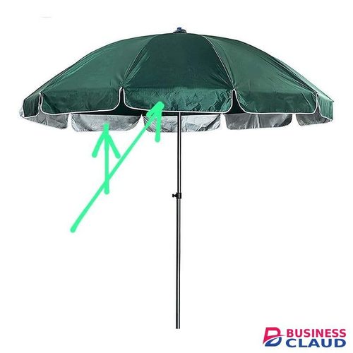 Double sided outdoor garden or beach umbrella