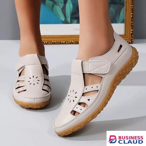 Ladies casual closed-toe leather sandals