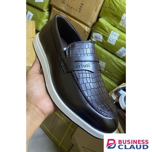Berluti Men's Premium Brown Leather Loafers