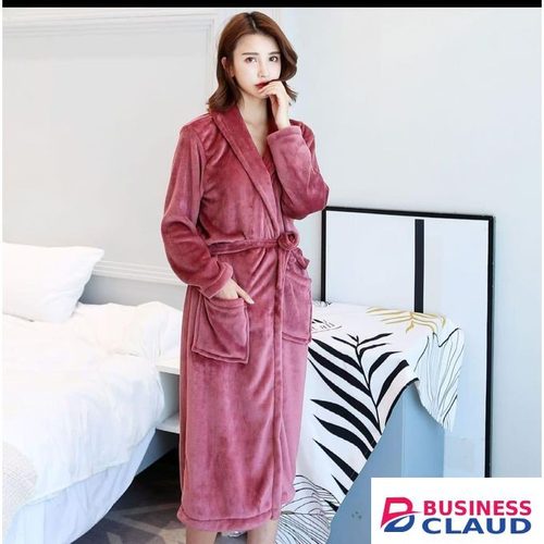 Unisex pink plush robe-LARGE SIZE