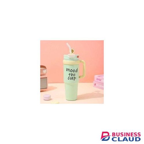 Mood Mug Tumbler With Handle And Straw Lid, Insulated Reusable Stainless Steel Travel Mug Sports Water Bottle