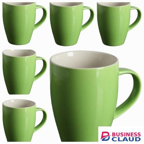 Sundabest set Of 6 Green Ceramic Coffee/Tea Mugs