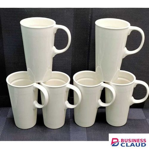 6Pcs White Ceramic Tea Cups Mugs(Vikombe)