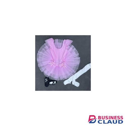 Toddler/ girl's baby pink ballet tutu leotard with white stockings -Ballet baby pink dress and white stockings set