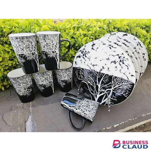 Ceramic Breakfast sets 6 pcs tree mugs 6 pcs tree plate