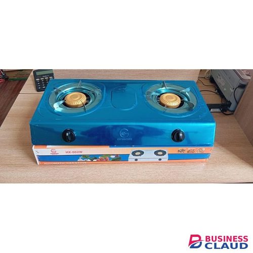 Eurochef HX-002W, a two-burner automatic ignition gas stove with a stainless steel tabletop design
