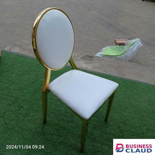 Gold-finished metal banquet or event chair