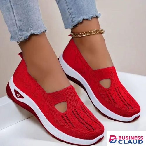 Classy ladies comfortable easy to wear red closed shoes