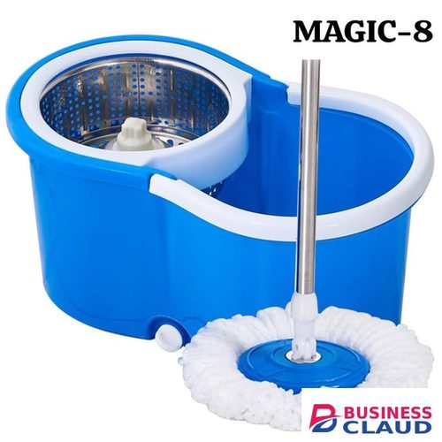 360 degree spin mop and bucket with metallic spinner