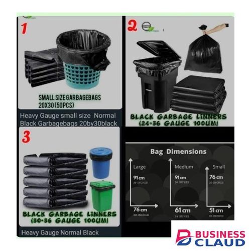 50 Piece black trash bags