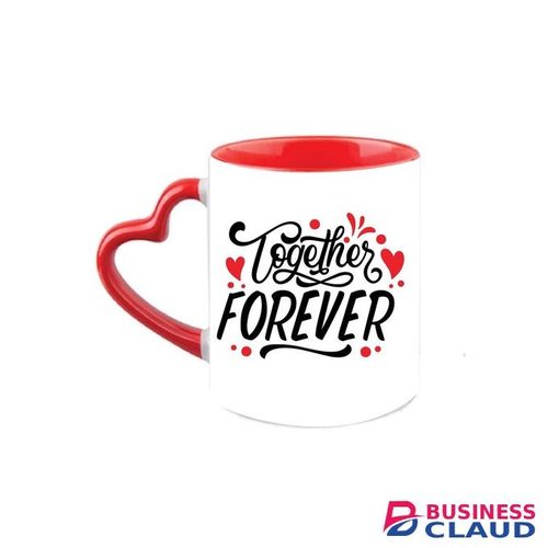 Ceramic TOGETHER FOREVER VALENTINES DAY GIFT MUG( Valentines gift mug present for love and apreciation) MAGIC MUG, TWO TONE MUG AND LOVE HANDLE MUG GIFT