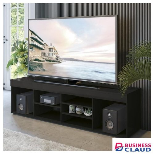 Contemporary 7-Shelf TV Wall Unit with Open Storage
