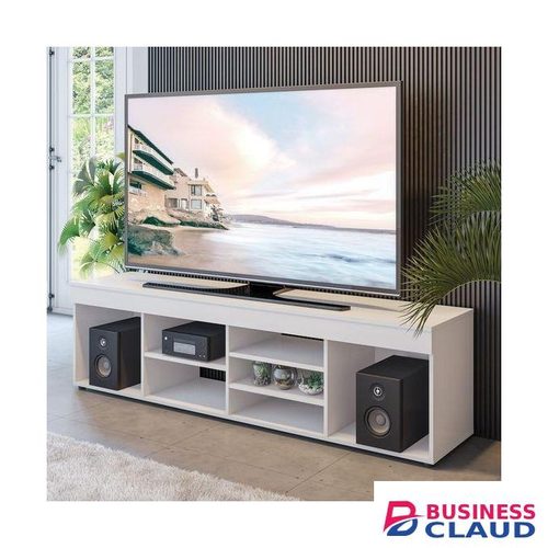 Contemporary Wall-Mounted TV Console with 7 Shelves
