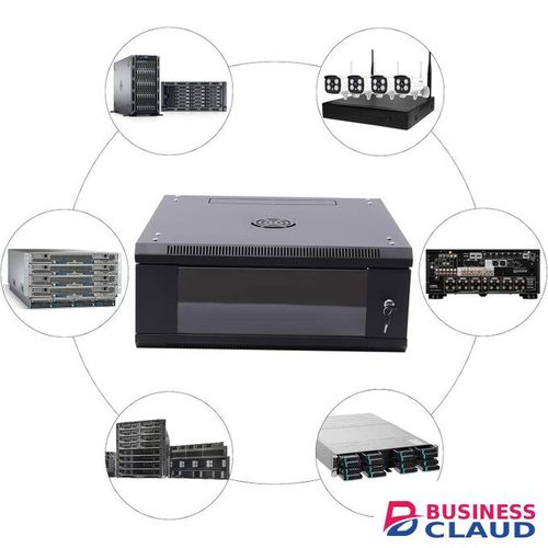 Brand New 4U Wall Mount Server Cabinet, Network Rack Enclosure with Glass Front Panel and Door Lock, 4U Wall Mount Rack for Monitoring Rooms, Data Rooms, TV Stations