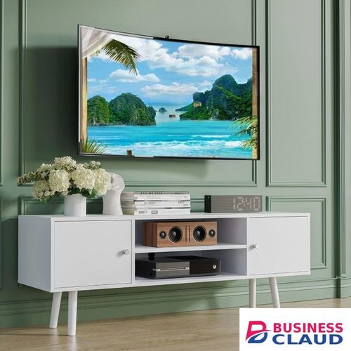 WHITE ROMAN Wooden TV Stand - 4FT