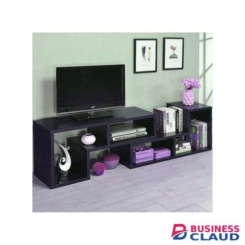 Black Extendible / Convertible 0pen TV Stand