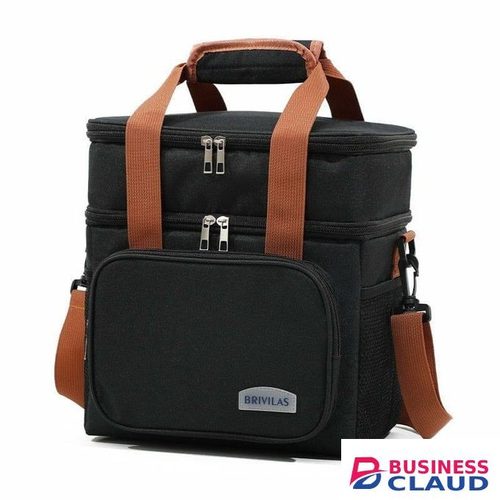*Double Compartment (15L) Lunch Bag, Insulated Lunch Bag Durable Thermal Cooler Bag with Removable Shoulder Strap for Women/Men, Ideal for Work/Hiking/Picnic/Fishing/Beach Etcc Outdoor Activities* *Colour: Black, Grey & Navy blue*