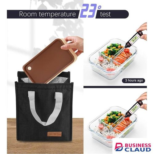 Large Capacity Insulated Thermal Tote Lunch Bag with Front Pocket and Reinforced Handles - Leakproof Cooler for Work, School, or Picnic