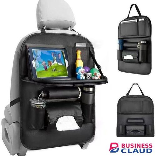 Multifunctional car back seat storage bag with dining trya