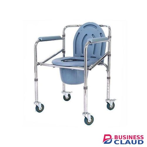 Heavy duty Foldable commode chair with Wheels