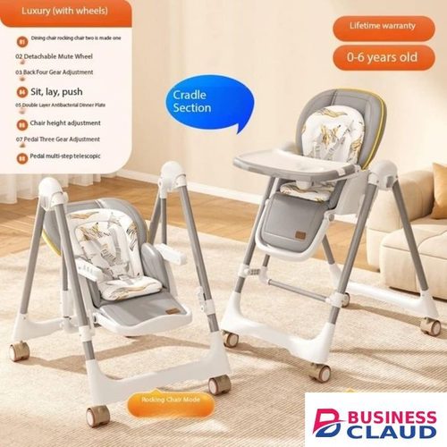 Foldable Feeding Chair With Swinging And Reclining Option Suitable Fpr 6 Months To 6Years