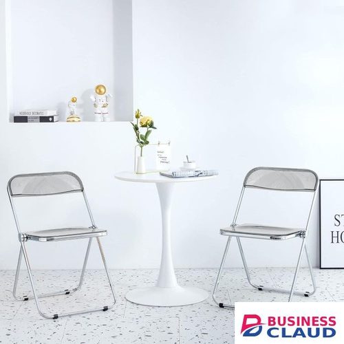 Acrylic Foldable Chair with Metallic Frame