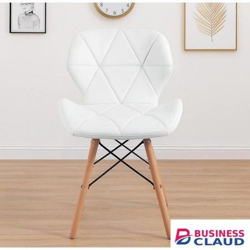 Eames Dining Chair with Padded Leather – Ergonomic Outdoor/Indoor Chair – UV Protected, Stylish & Durable