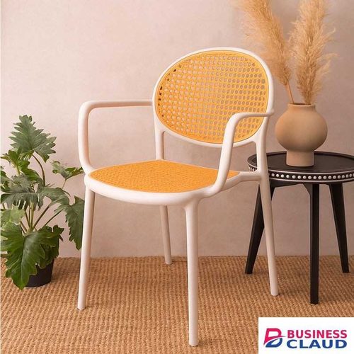 Plastic Rattan Chair, Modern High-back Armchair Dining Chair, Plastic Thickened Stackable Lounge Seat, Ultralight Wicker Weaving Stool, for Indoor Outdoor