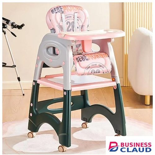 High Chair, Baby Chair For Feeding 4 In 1 Convertible You Can Use In Multiple Ways Footrest/Wheels Easily Moveable Baby Toddler Booster Seat with Tray Chair For Eating, Study, Lunch