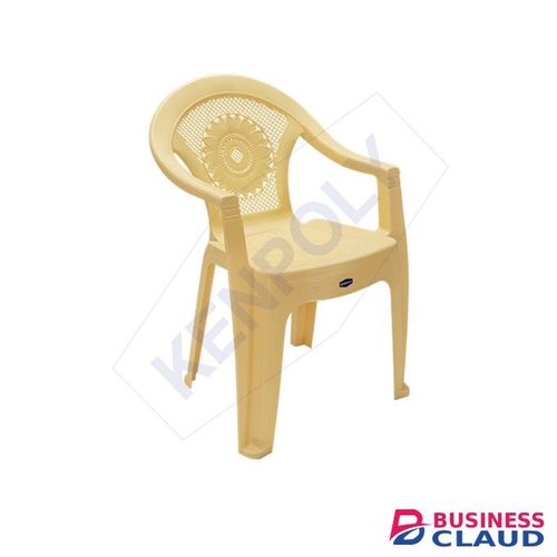 Kenpoly Plastic Chair With Armrest-Cream