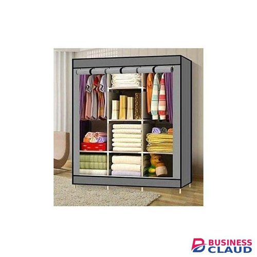 Portable Wardrobe 3 Column - Grey Cover