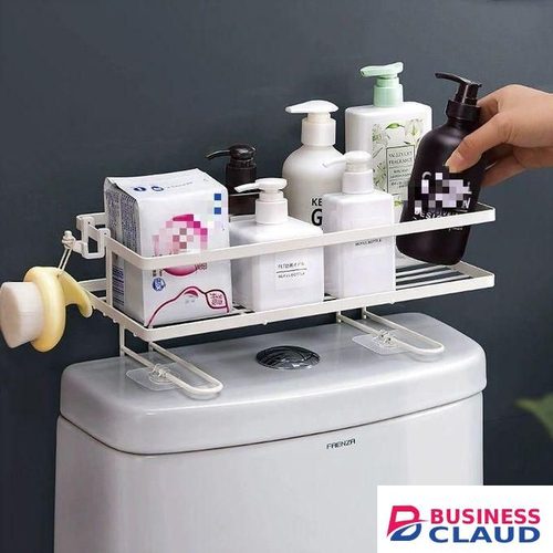 Bathroom Above The Toilet Rack Wall mounted Multi-function Punch-free Storage Shelf Shampoo Shower Gel Rack