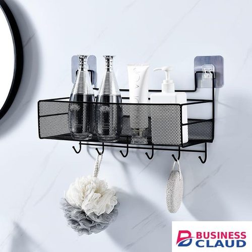 Mesh Bathroom rack/ Orgernizer with self adhesive stickers & hooks