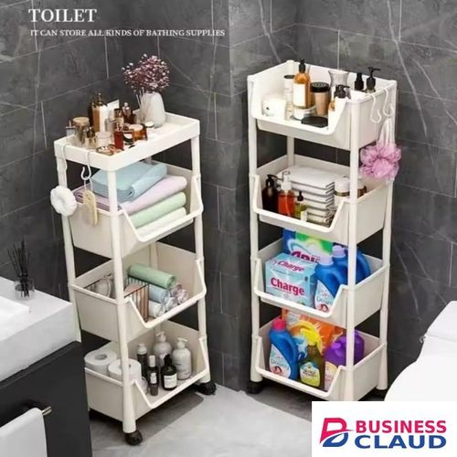 4 Layer Trolley Bookshelf and Multipurpose Storage Rack