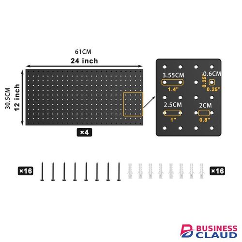 2-pack metal wall panels, suitable for garage tool storage (3.8 x 30.5 x 61 cm)