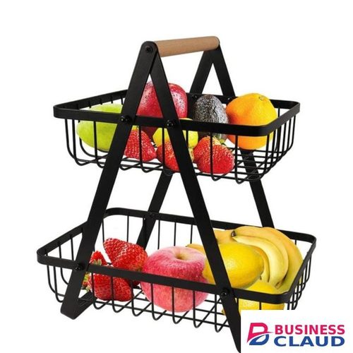 2 layer metallic multi organiser rack for home or office use