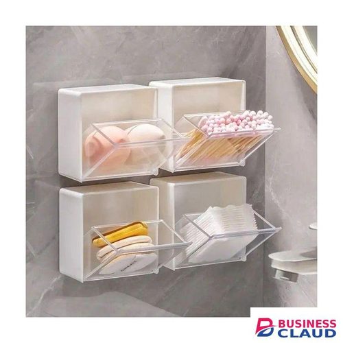2pcs Wall-Mounted Storage Box – Dustproof Bathroom Organizer