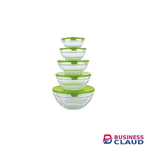 5Pcs Nested Glass Bowl Food Storage Containers