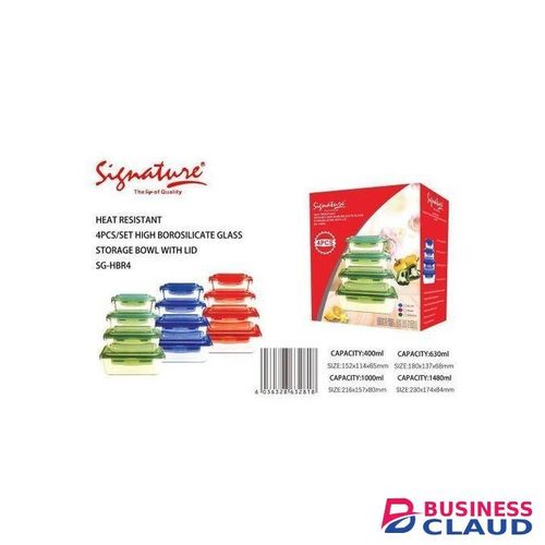 Signature Set of 4 Glass Storage Containers-green