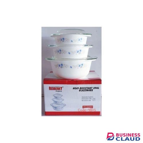Casserole 3 Piece Glass Dish Set With Lid